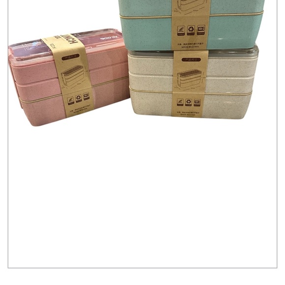 Pink and Green Modern Bento Serveware Set - Picture 2 of 5